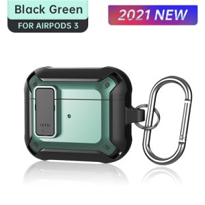 Case For Apple Airpod 3 Rugged 360 Protection in Black Green