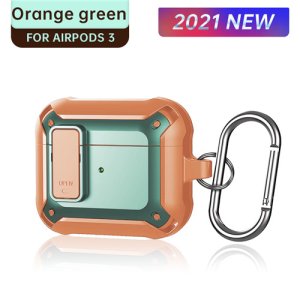 Case For Apple Airpod 3 Rugged 360 Protection in Orange Green