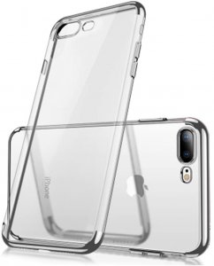 Case For iPhone 6 6s Clear Silicone With Silver Edge