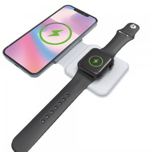 Charger For iPhone Watch Pods 15W 2 in 1 Slimline Wireless Magnetic