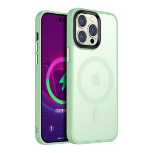 Case For iPhone 14 Plus 15 Plus Matcha Green Smart Charging Silicone Case