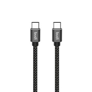 Type C to Type C Reversible Aluminium Shell Braided Cable Budi 2m PD 65W USB