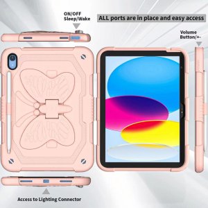 Case For iPad Pro 9.7 2017 2018 Air2 6 Butterfly Pink Rainbow with Stand