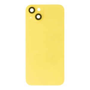 Glass Back For iPhone 14 Plus Yellow Battery Door Camera Lens Bezel Magnetism Ring + Metal Plate Plain Without Logo