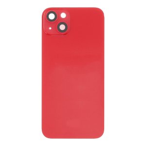 Glass Back For iPhone 14 Plus Red Battery Door Camera Lens Bezel Magnetism Ring + Metal Plate Plain Without Logo