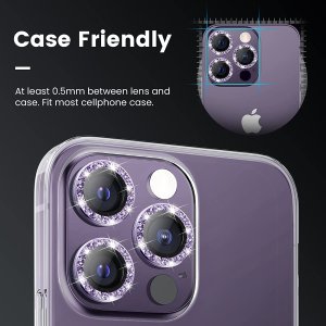 Camera Protectors For iPhone 14 14 Plus A Set of 2 Silver Jewelled