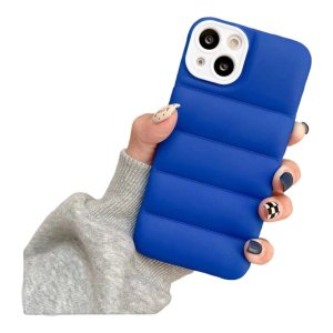 Case For iPhone 13 Pro Blue Puffer Down Jacket