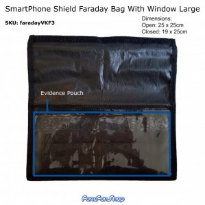 Faraday Bag Signal Blocker For Mobile Phone Shield With Window Large VKF3