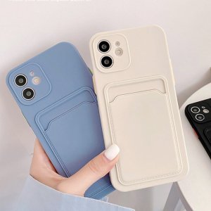 Case For iPhone 11 With Silicone Card Holder Plum