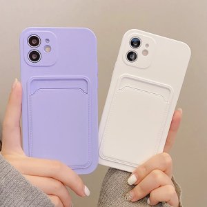 Case For iPhone 11 Pro With Silicone Card Holder Navy