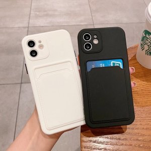 Case For iPhone 11 With Silicone Card Holder White