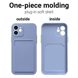 Case For iPhone 11 Pro Max With Silicone Card Holder Navy