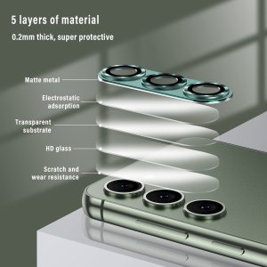 Glass Camera Lens Protector For Samsung S24 Full Cover Black