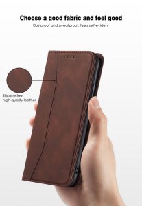 Flip Case For iPhone 15 Leather Multi Card Holder Phone Case Stand in Brown