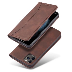 Flip Case For iPhone 15 Leather Multi Card Holder Phone Case Stand in Brown