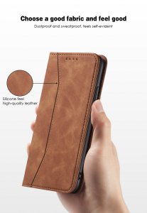 Flip Case For iPhone 15 Leather Multi Card Holder Phone Case Stand in Tan