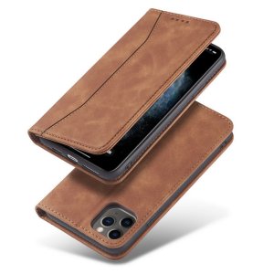 Flip Case For iPhone 15 Leather Multi Card Holder Phone Case Stand in Tan