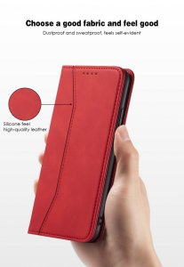 Flip Case For iPhone 15 Leather Multi Card Holder Phone Case Stand in Red