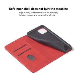 Flip Case For iPhone 15 Leather Multi Card Holder Phone Case Stand in Red