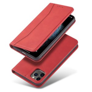 Flip Case For iPhone 15 Plus Leather Multi Card Holder Phone Case Stand in Red