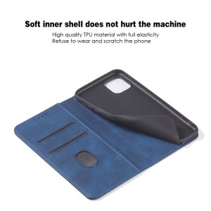 Flip Case For iPhone 15 Leather Multi Card Holder Phone Case Stand in Blue