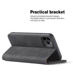 Flip Case For iPhone 15 Leather Multi Card Holder Phone Case Stand in Black