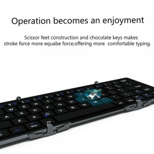 Bluetooth Keyboard For Android iOS Windows Tri Fold Black