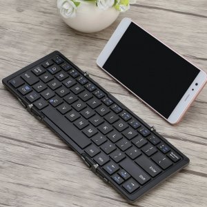 Bluetooth Keyboard For Android iOS Windows Tri Fold Black