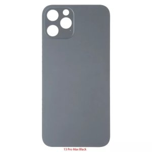 Glass Back For iPhone 13 Pro Max Plain in Black