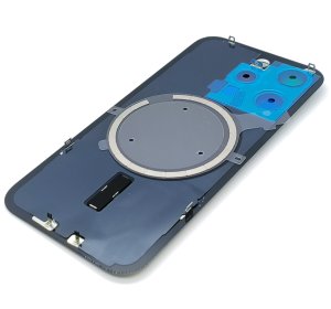 Glass Back For iPhone 15 Pro Natural Titanium Battery Door Camera Lens Bezel Magnetism Ring + Metal Plate Plain Without Logo