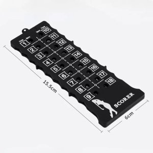 Portable 18-Hole Golf Scorecard Score Counter Black