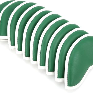 Golf Club Iron Head Covers Protector Headcover Set Green Jacket 10 Pcs