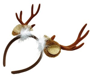 Reindeer Antlers Headband for Christmas Festive Brown