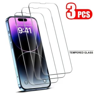 Screen Protectors For iPhone 14 13 13 Pro Triple Pack 3 x Full Cover