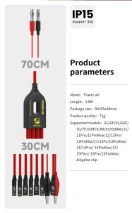 Mechanic Power Air IP DC Bench Boot Cable For iPhone 6-15PM Motherboard Repair