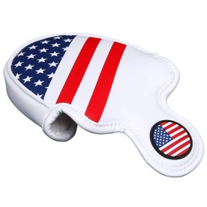 PU Leather USA Flag Golf Half Mallet Putter Club Cover Headcover