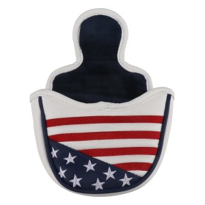 PU Leather USA Flag Golf Half Mallet Putter Club Cover Headcover