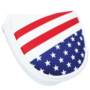 PU Leather USA Flag Golf Half Mallet Putter Club Cover Headcover