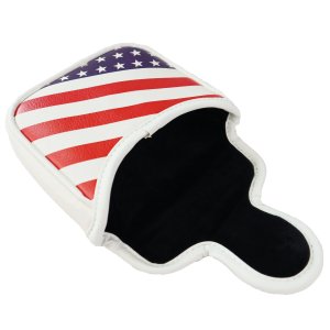 PU Leather USA Flag Golf Square Mallet Putter Club Cover Headcover