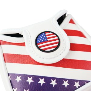 PU Leather USA Flag Golf Square Mallet Putter Club Cover Headcover