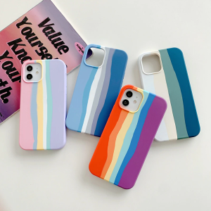 Case For iPhone 13 Rainbow Coastal Liquid Silicone