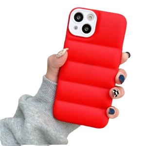 Case For iPhone 13 Pro Red Puffer Down Jacket