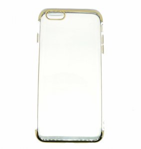 Case For iPhone 6s Plus Clear With Gold Trim and Gold Buttons