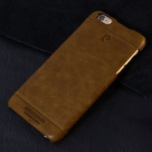 Case For iPhone 6 6S Pierre Cardin Genuine Leather Back Cover in Brown