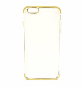 Case For iPhone 6s Plus Clear With Gold Trim and Gold Buttons