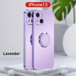 Case For iPhone 13 in Lavender Luxury Plating Magnetic Car Ring