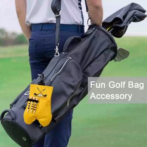 Golf Tee and Ball Holder with Carabiner Hook Holder Clasp in Yellow