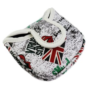 Golf Putter Head Cover Square Mallet UK Flag Skull Headcover Protector