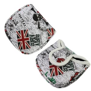 Golf Putter Head Cover Square Mallet UK Flag Skull Headcover Protector