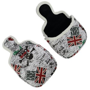 Golf Putter Head Cover Square Mallet UK Flag Skull Headcover Protector